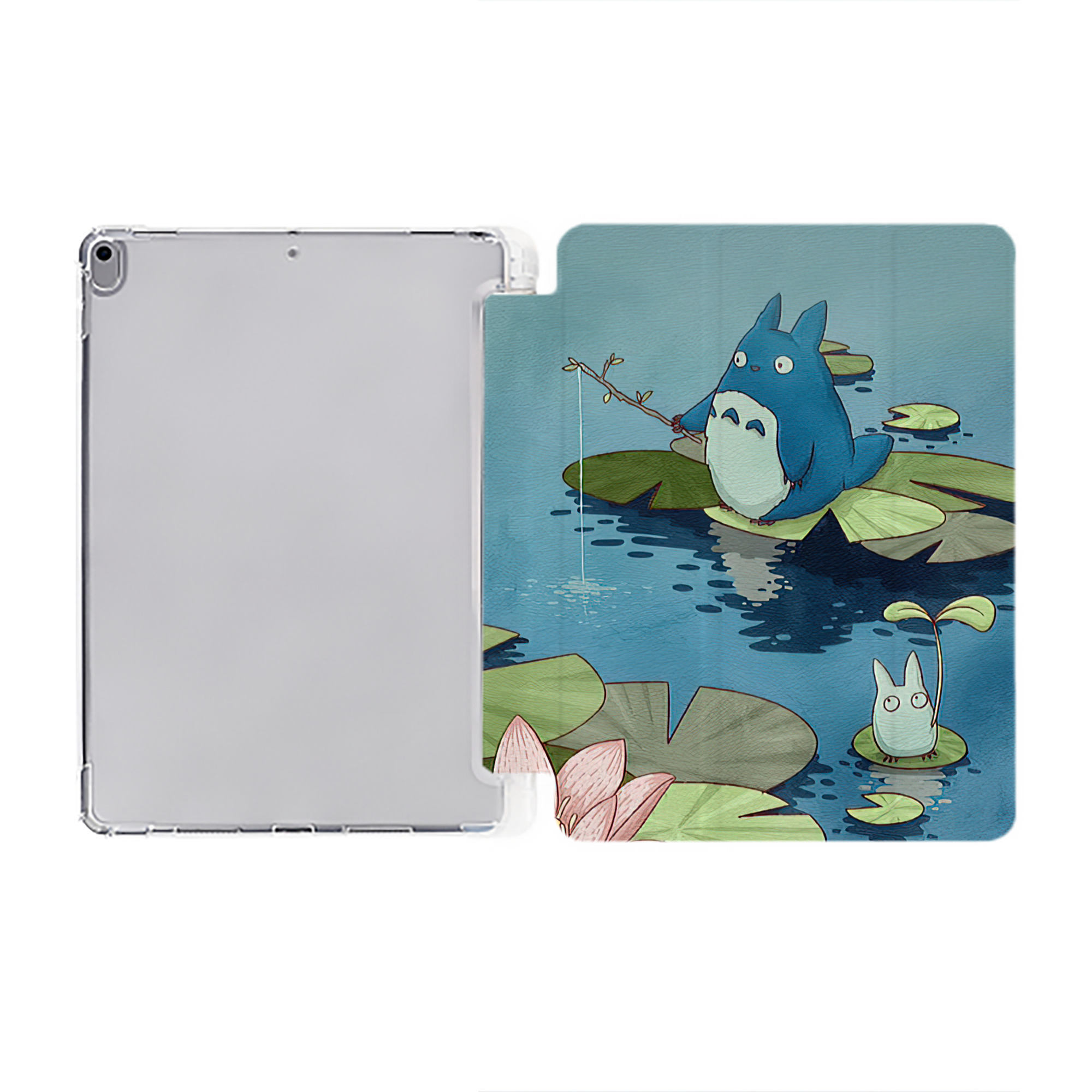 （画像用） となりのトトロ 草壁メイ 草壁サツキ My Neighbor Totoro Satsuki Kusakabe Mei Kusakabe IPad ケース ペン収納付き 三つ折りスタンド PUレザー×シリコン 対応機種9.5/10.5/10.9インチ